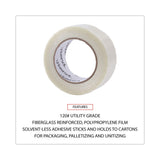 Universal® 120# Utility Grade Filament Tape, 3" Core, 48 mm x 54.8 m, Clear (UNV30048)