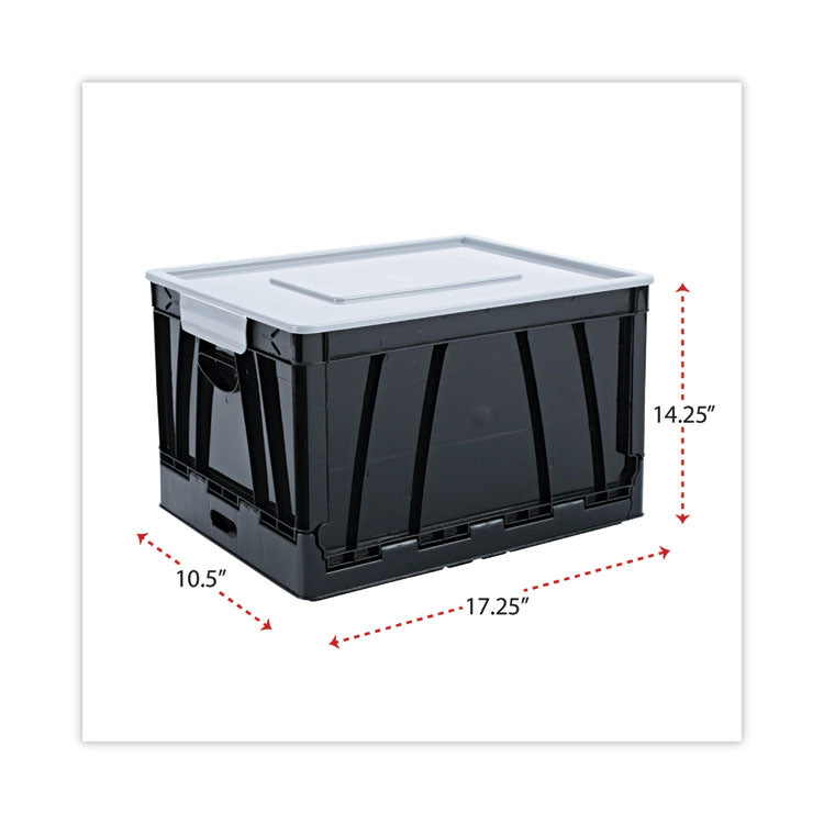 Universal® Collapsible Crate, Letter/Legal Files, 17.25" x 14.25" x 10.5", Black/Gray, 2/Pack (UNV40010)