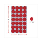 Universal® Self-Adhesive Removable Color-Coding Labels, 0.75" dia, Red, 28/Sheet, 36 Sheets/Pack (UNV40103)