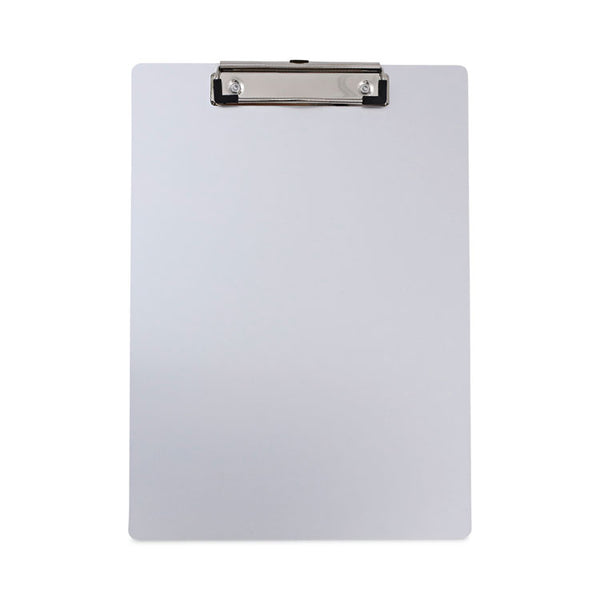 Universal® Aluminum Clipboard with Low Profile Clip, 0.5" Clip Capacity, Holds 8.5 x 11 Sheets, Aluminum (UNV40301)