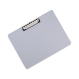 Universal® Plastic Brushed Aluminum Clipboard, Landscape Orientation, 0.5" Clip Capacity, Holds 11 x 8.5 Sheets, Silver (UNV40302)