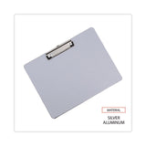 Universal® Plastic Brushed Aluminum Clipboard, Landscape Orientation, 0.5" Clip Capacity, Holds 11 x 8.5 Sheets, Silver (UNV40302)