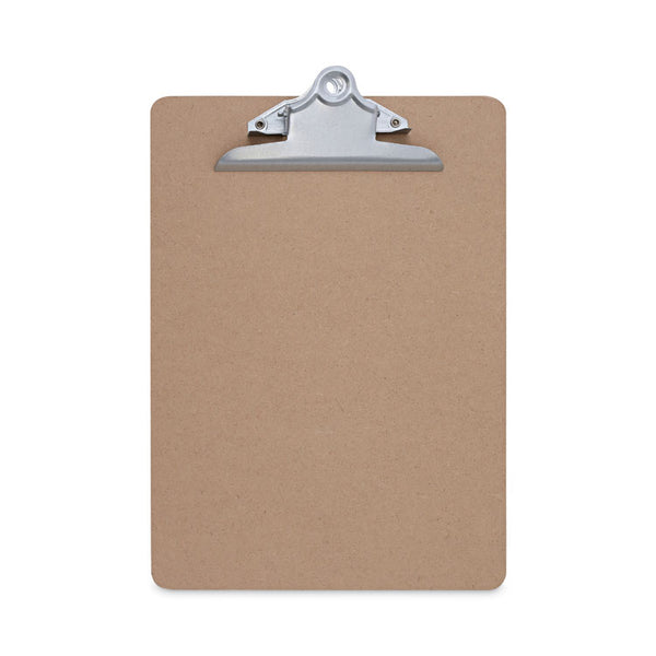 Universal® Hardboard Clipboard, 1.25" Clip Capacity, Holds 8.5 x 11 Sheets, Brown (UNV40304)