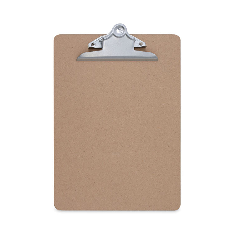 Universal® Hardboard Clipboard, 1.25" Clip Capacity, Holds 8.5 x 11 Sheets, Brown (UNV40304)