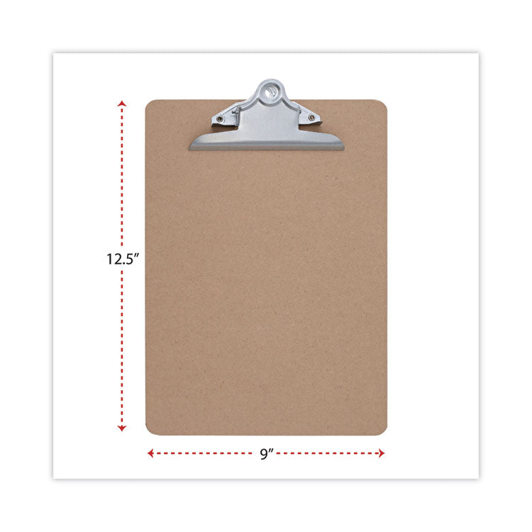 Universal® Hardboard Clipboard, 1.25" Clip Capacity, Holds 8.5 x 11 Sheets, Brown (UNV40304)