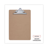 Universal® Hardboard Clipboard, 1.25" Clip Capacity, Holds 8.5 x 11 Sheets, Brown (UNV40304)