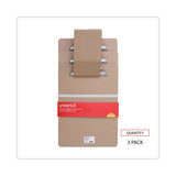 Universal® Hardboard Clipboard, 1.25" Clip Capacity, Holds 8.5 x 11 Sheets, Brown, 3/Pack (UNV40304VP)