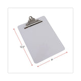 Universal® Plastic Clipboard with High Capacity Clip, 1.25" Clip Capacity, Holds 8.5 x 11 Sheets, Clear (UNV40308)