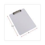 Universal® Plastic Clipboard with Low Profile Clip, 0.5" Clip Capacity, Holds 8.5 x 11 Sheets, Clear (UNV40310)