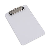 Universal® Plastic Clipboard with Low Profile Clip, 0.5" Clip Capacity, Holds 5 x 8 Sheets, Clear (UNV40312)