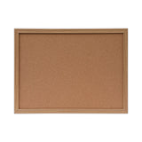 Universal® Cork Board with Oak Style Frame, 24 x 18, Tan Surface (UNV43602)