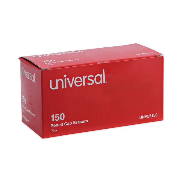 Universal® Pencil Cap Erasers, For Pencil Marks, Pink, 150/Pack (UNV55150)