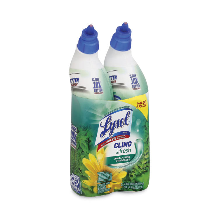 LYSOL® Brand Cling and Fresh Toilet Bowl Cleaner, Forest Rain Scent, 24 oz, 2/Pack, 4 Packs/Carton (RAC98015)
