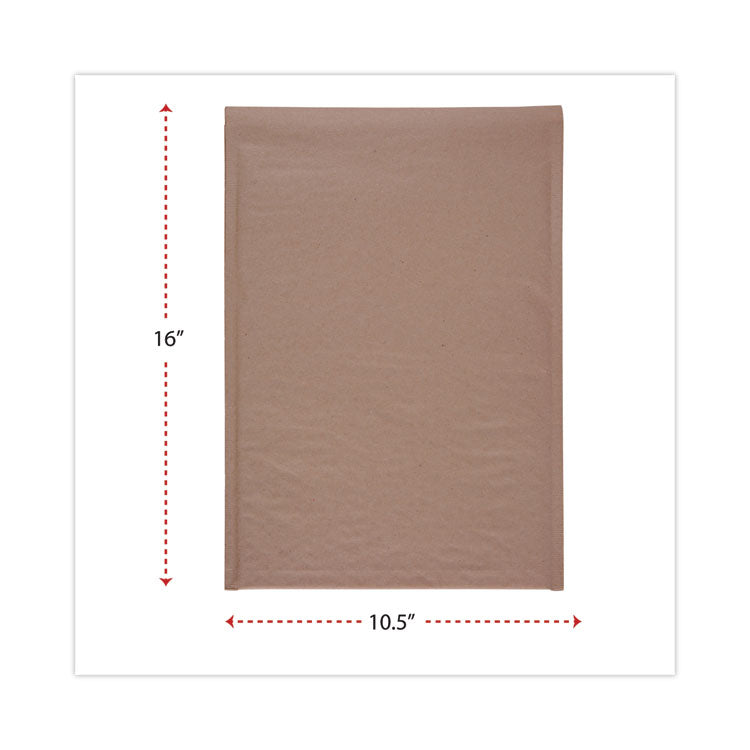 Universal® Natural Self-Seal Cushioned Mailer, #5, Barrier Bubble Air Cell Cushion, Self-Adhesive Closure, 10.5 x 16, Kraft, 80/Carton (UNV62264) Case of 80