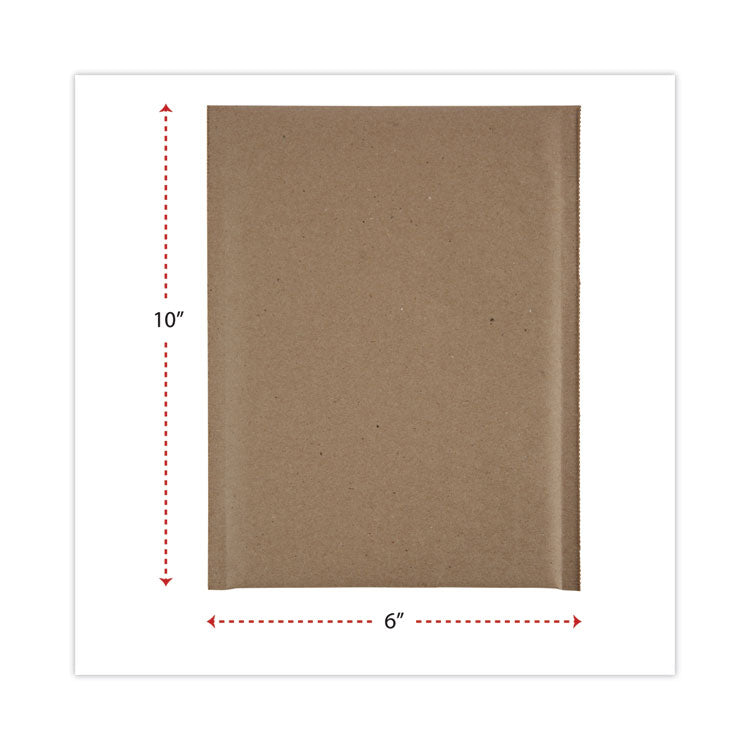 Universal® Natural Self-Seal Cushioned Mailer, #0, Barrier Bubble Air Cell Cushion, Self-Adhesive Closure, 6 x 10, Kraft, 200/Carton (UNV62425) Case of 200