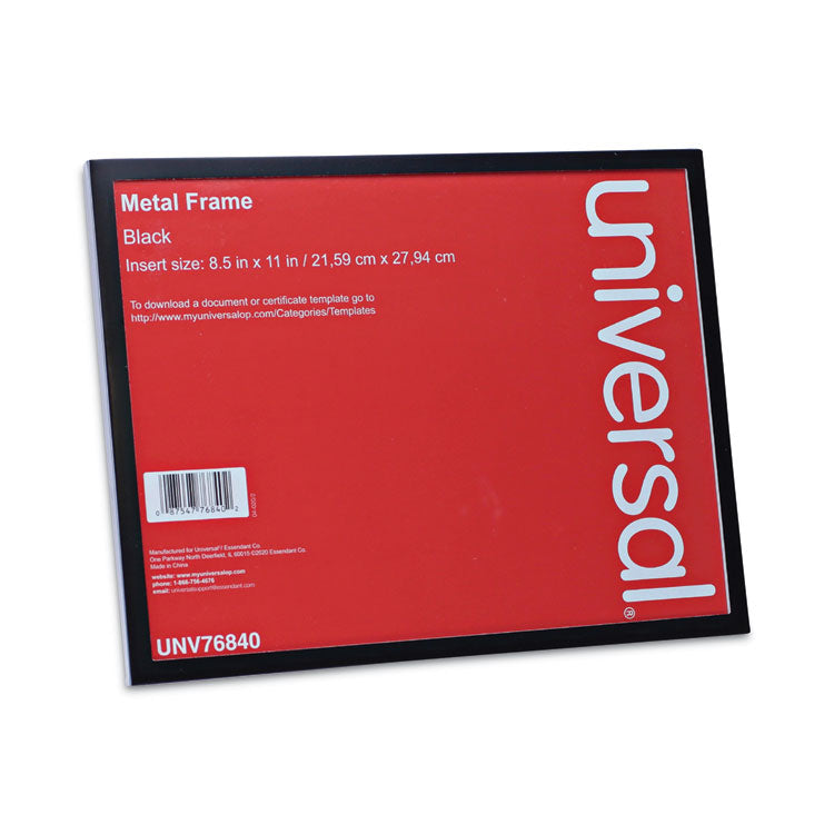 Universal® Metal Photo Frame, Aluminum, 8.5 x 11, Black (UNV76840)