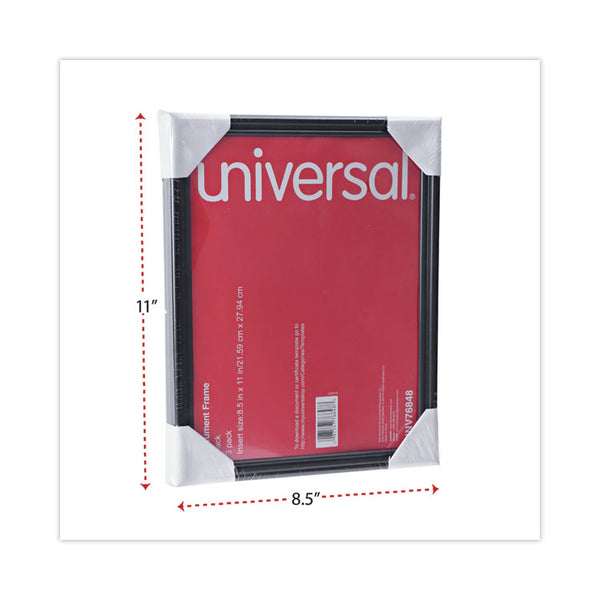 Universal® All Purpose Document Frame, 8.5 x 11 Insert, Black, 3/Pack (UNV76848)