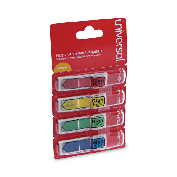 Universal® Deluxe Message Arrow Flags, "Sign Here", Assorted Colors, 120/Pack (UNV99011) Pack of 120