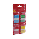Universal® Deluxe Pop-Up Page Flags, 1 x 1.75, Four Assorted Colors, 50 Flags/Dispenser, 4 Dispensers/Pack (UNV99012) Pack of 50