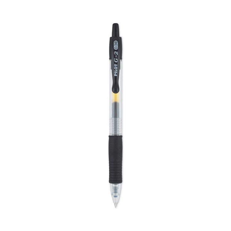 Pilot® G2 Premium Gel Pen Convenience Pack, Retractable, Extra-Fine 0.38 mm, Black Ink, Smoke/Black Barrel, Dozen (PIL31277) 1 Dozen