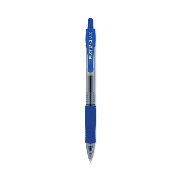 Pilot® G2 Premium Gel Pen, Retractable, Bold 1 mm, Blue Ink, Smoke/Blue Barrel, Dozen (PIL31257)