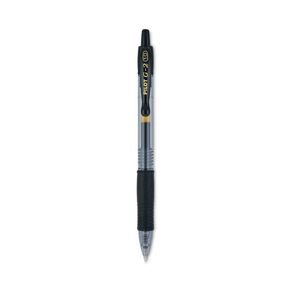 Pilot® G2 Premium Gel Pen, Retractable, Bold 1 mm, Black Ink, Smoke/Black Barrel, Dozen (PIL31256)