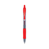 Pilot® G2 Premium Gel Pen, Retractable, Fine 0.7 mm, Red Ink, Smoke/Red Barrel, Dozen (PIL31022)