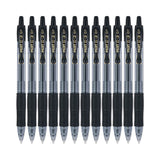 Pilot® G2 Premium Gel Pen, Retractable, Fine 0.7 mm, Black Ink, Smoke/Black Barrel, Dozen (PIL31020)