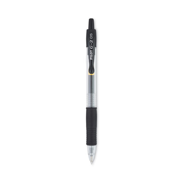 Pilot® G2 Premium Gel Pen, Retractable, Extra-Fine 0.5 mm, Black Ink, Smoke/Black Barrel, Dozen (PIL31002)