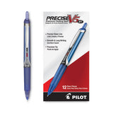 Pilot® Precise V5RT Roller Ball Pen, Retractable, Extra-Fine 0.5 mm, Blue Ink, Blue Barrel, Dozen (PIL26063)