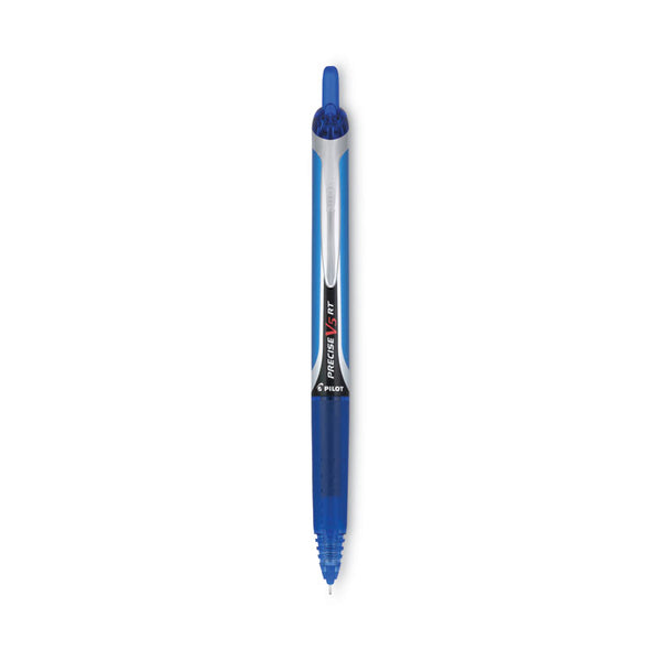 Pilot® Precise V5RT Roller Ball Pen, Retractable, Extra-Fine 0.5 mm, Blue Ink, Blue Barrel, Dozen (PIL26063)