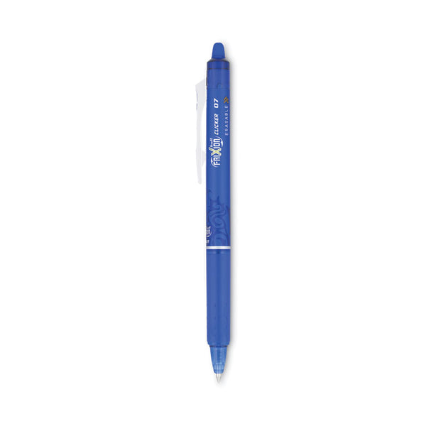 Pilot® FriXion Clicker Erasable Gel Pen, Retractable, Fine 0.7 mm, Blue Ink, Blue Barrel, Dozen (PIL31451)