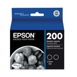 Epson® T200120D2 (T200) DURABrite Ultra Ink, 175 Page-Yield, Black (EPST200120D2) Each