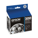 Epson® T200120D2 (T200) DURABrite Ultra Ink, 175 Page-Yield, Black (EPST200120D2) Each