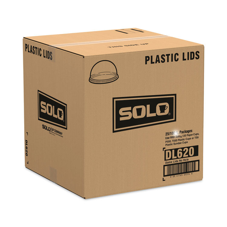 SOLO® Dome-Top Cold Cup Lids, Fits 2.5 oz to 9 oz Containers, Clear, Plastic, 2,500/Carton (SCCDL620)