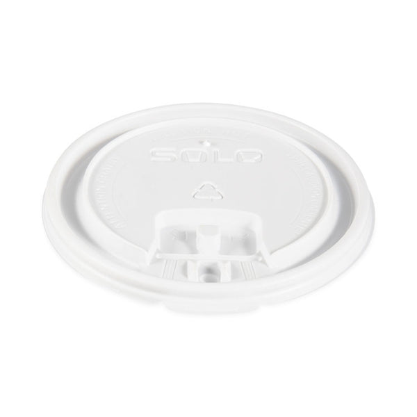 SOLO® Lift Back and Lock Tab Lids for Paper Cups, Fits 10 oz to 24 oz Cups, White, 100/Sleeve, 10 Sleeves/Carton (SCCLB3161)