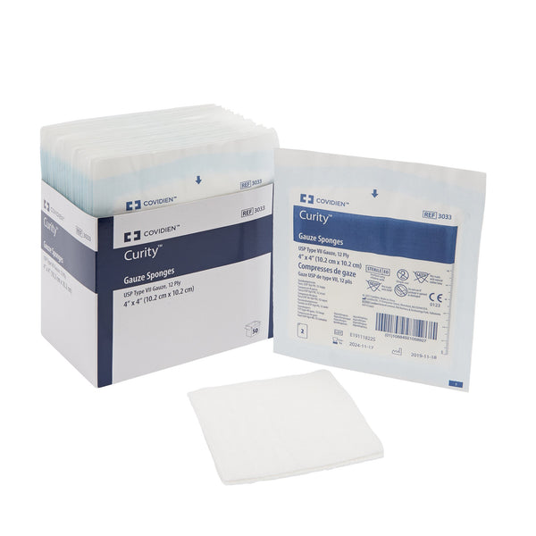 Curity™ Gauze Sponge 4 X 4 Inch 12-Ply Sterile 2 per Pack (401581_PK) 1/PK
