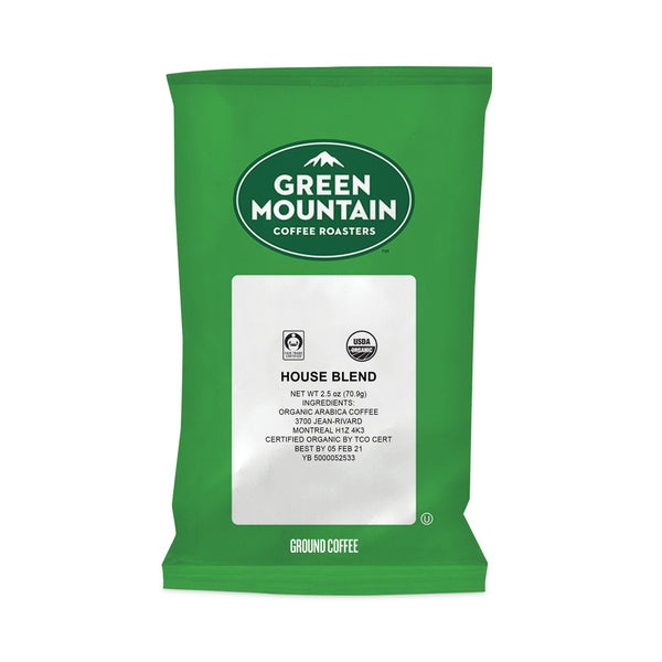 Green Mountain Coffee® Fair Trade Organic House Blend Coffee, Fractional Packs, 2.5 oz, 50/Carton (GMT4493) Case of 50