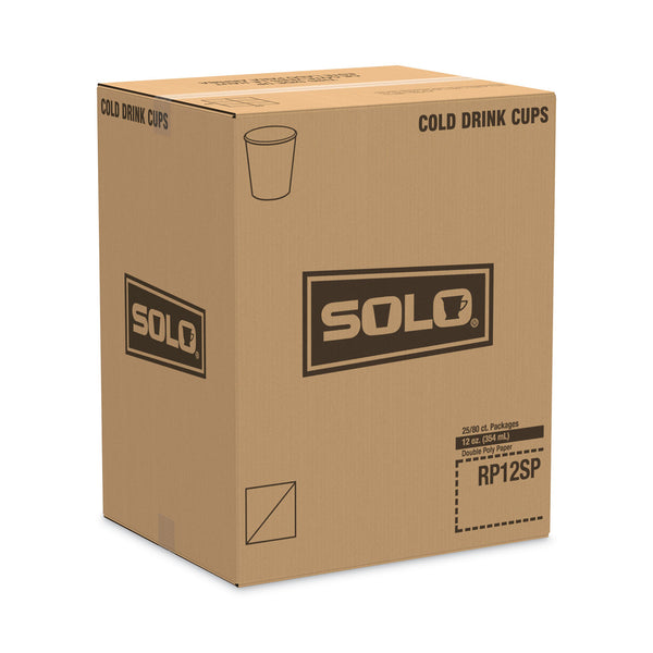 SOLO® Double Sided Poly (DSP) Paper Cold Cups, 12 oz, Symphony Design, 80/Sleeve, 25 Sleeves/Carton (SCCRP12SPSYM) Case of 2000