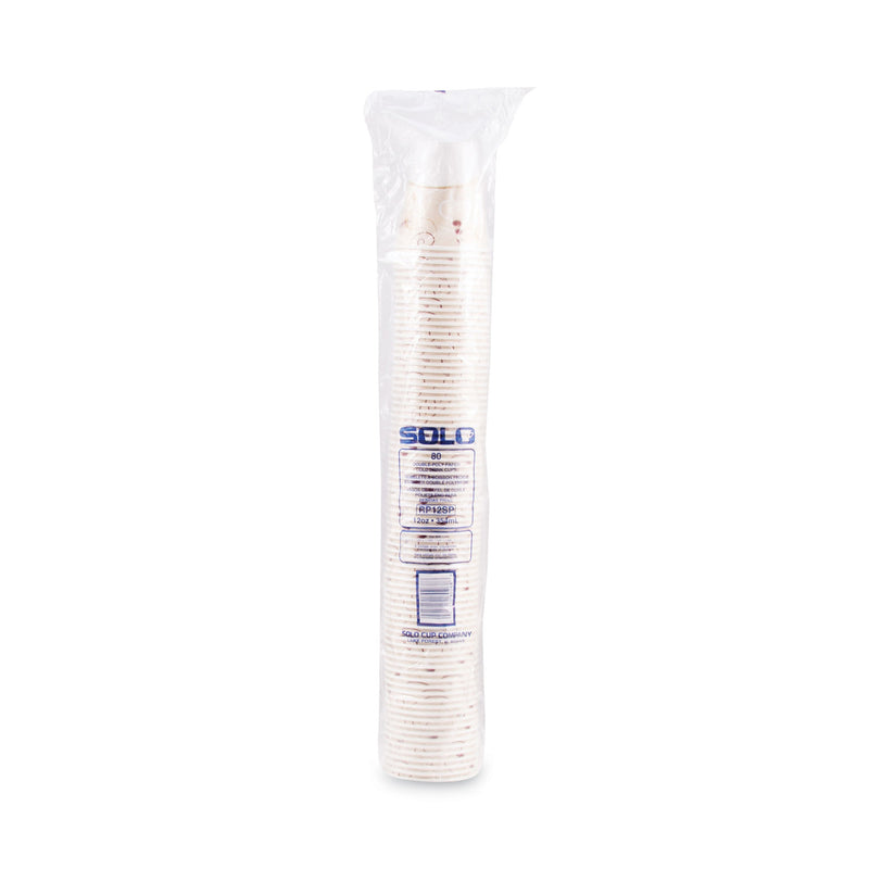 SOLO® Double Sided Poly (DSP) Paper Cold Cups, 12 oz, Symphony Design, 80/Sleeve, 25 Sleeves/Carton (SCCRP12SPSYM) Case of 2000