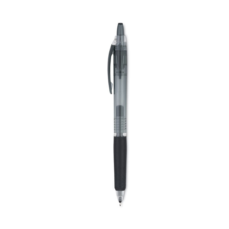 Pilot® Precise Gel BeGreen Gel Pen, Retractable, Fine 0.7 mm, Black Ink, Smoke Barrel, Dozen (PIL15001)