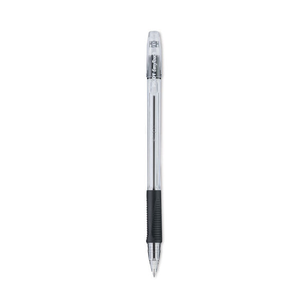 Pilot® EasyTouch Ballpoint Pen, Stick, Fine 0.7 mm, Black Ink, Clear/Black Barrel, Dozen (PIL32001)