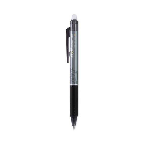 Pilot® FriXion Clicker Erasable Gel Pen, Retractable, Extra-Fine 0.5 mm, Black Ink, Black Barrel, Dozen (PIL32520)