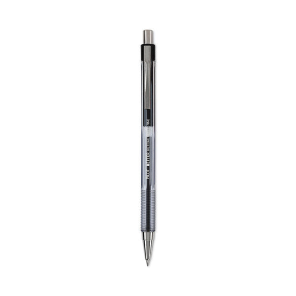 Pilot® Better Ballpoint Pen, Retractable, Fine 0.7 mm, Black Ink, Smoke Barrel, Dozen (PIL30000)