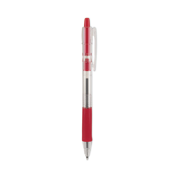 Pilot® EasyTouch Ballpoint Pen, Retractable, Fine 0.7 mm, Red Ink, Clear Barrel, Dozen (PIL32212) 1 Dozen