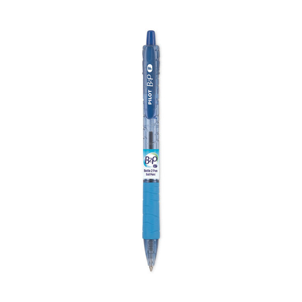 Pilot® B2P Bottle-2-Pen Recycled Ballpoint Pen, Retractable, Fine 0.7 mm, Blue Ink, Translucent Blue Barrel, Dozen (PIL32601)