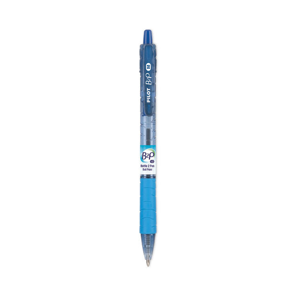 Pilot® B2P Bottle-2-Pen Recycled Ballpoint Pen, Retractable, Medium 1 mm, Blue Ink, Translucent Blue Barrel, Dozen (PIL32801)