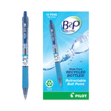 Pilot® B2P Bottle-2-Pen Recycled Ballpoint Pen, Retractable, Fine 0.7 mm, Blue Ink, Translucent Blue Barrel, Dozen (PIL32601)