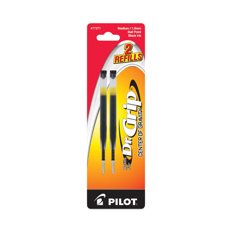 Pilot® Refill for Pilot Dr. Grip Center of Gravity Ballpoint Pens, Medium Conical Tip, Black Ink, 2/Pack (PIL77271)