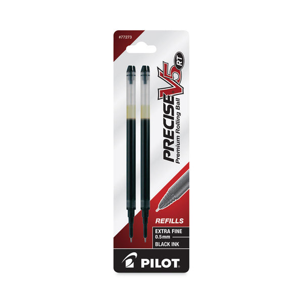 Pilot® Refill for Pilot Precise V5 RT Rolling Ball, Extra-Fine Conical Tip, Black Ink, 2/Pack (PIL77273)